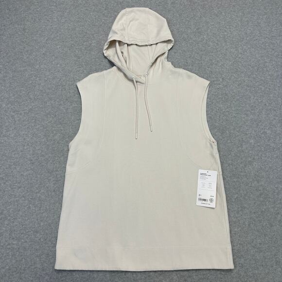 Athleta Sundown Sweatshirt Tank WMNS XS Cream Pullover Hoodie Breathable Stretch - Picture 1 of 6